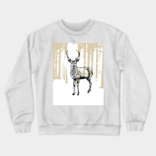 Deer print Crewneck Sweatshirt